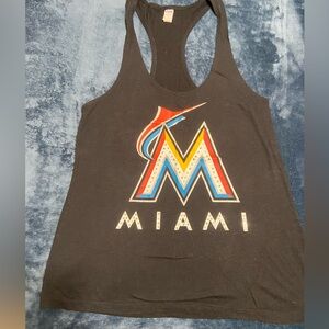 PINK Victoria's Secret Miami Graphic Black Tank Top